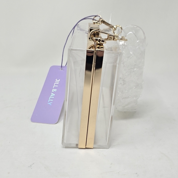 NWT Jill & Ally Transparent Acrylic Chain Clutch Purse Bag - Picture 4 of 10
